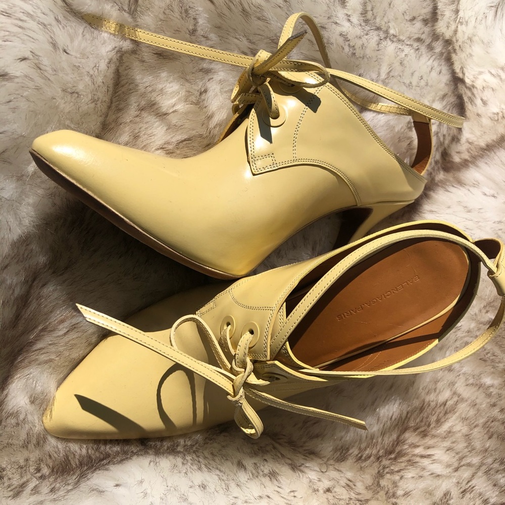Balenciaga Yellow Lace-Up Heels